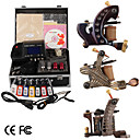 Top-Qualität Damaskus Hand-, die 3 Tattoo-Maschinen-Kit mit überlegener führte Stromversorgung (ly189)