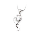 Shining Zircon And 925 Sterling Silver With Platinum Plated Pendant (0801-HT157)