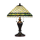 estilo tiffany lámpara de mesa con 2 luces - escamas de pescado aparece