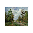 Stretched Handmade The Road to Louveciennes,at the Outskirts of the Forest,1871 Painting by Camille Pissarro (0192-YCF103939)