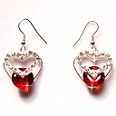 rhinestone hermosa / de piedras preciosas con pendientes chapados en rodio