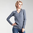 Long Sleeves V Neckline Basic Style Cashmere Sweater / Women's Cashmere Sweaters (FF-C-Bl0681012)