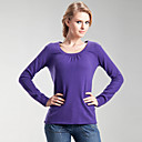 Gathered Round Neckline Long Sleeves Cashmere Sweater / Women's Cashmere Sweaters (FF-C-Bl0681016)