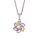 mooie geplatineerd cz zirconia hanger (0801-01113-06). meer kleuren beschikbaar