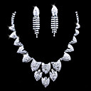 aleación preciosa con diamantes de imitación joyería de la boda nupcial conjunto, incluyendo el collar y los pendientes (0986-l2011381923)