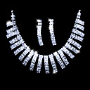 brillantes de aleación de strass plateado de boda joyería nupcial conjunto