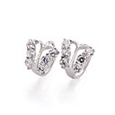Fashion CZ Cubic Zirconia And Brass With Platinum Plated Earrings(0801-HYE0005)
