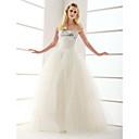 Ball Gown Strapless Floor-length Tulle Wedding Dress