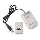 4-in-1 Charging Kit: Battery Controller Extension Cable + Battery Charger for Xbox 360 (White)