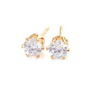 Fashion CZ Cubic Zirconia And Brass With 18K Gold Plated Earrings (0801-HYE0038)