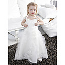 Ball Gown Spaghetti Straps Floor-length Tulle Satin Flower Girl Dress