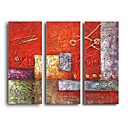 Hand-painted Abstract Oil Painting with Stretched Frame - Set of 3