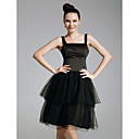 Organza Ball Gown Square Neckline Knee-length Cocktail Dress