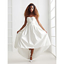 A-line/Princess Sweetheart Asymmetrical Satin Wedding Dress