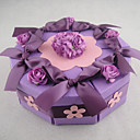 main boîte faveur de gâteau de mariage en violet (jeu de 10)