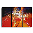 Hand-painted Abstract Oil Painting with Stretched Frame - Set of 3