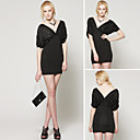Beaded Gathered Design V Neckline Dress / Women's Dresses (FF-C-CC1288003)