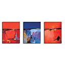 Hand-painted Abstract Oil Painting with Stretched Frame - Set of 3