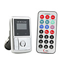 1,0 "LCD-Auto MP3-Player FM-Transmitter mit IR-Fernbedienung - silber (SD / USB)
