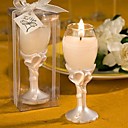 Double Heart Design Champagne Flute Candle Holders