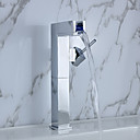 Color Changing LED Waterfall Bathroom Sink Faucet (Tall)