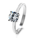 Marvelous Round CZ Cubic Zirconia And Stainless Steel Ring