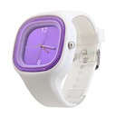 Orologio minimalista con cinturino in silicone - Bianco