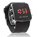  Silicone Band Modern Unisex Jelly Sport Style LED Wrist Watch - Black