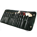 super zachte make-up borstel met een gratis lederen etui (18 kleuren)