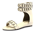 kunstleer bovenste lage hak sandalen met ketting huwelijksreis shoes.more kleuren beschikbaar