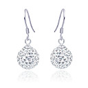 Platinum Plated 925 Sterling Silver And Rhinestone Earrings