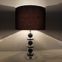 Black Table Light with Crystal Light Pole (E27 Bulb Base)
