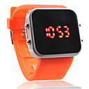 Reloj Pulsera de Pantalla Cuadrada LED, Deportivo con Correa de Silicón, de Moda Unisex - Naranja