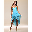 Shealth/Column Strapless Asymmetrical Chiffon Cocktail Dress