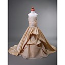 Ball Gown Spaghetti Straps Court Train Taffeta Flower Girl Dress