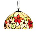 tiffany stile elegante a forma di ciotola rovesciata in vetro colorato lampadario