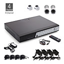 4-Kanal CCTV-Kit + 2 Weiß-Dome-Kamera + 2St weiße wasserdichte Kamera + 500GB HDD
