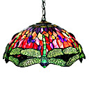 Tiffany Style Dragonfly Stained Glass Pendant Light with 2 lights