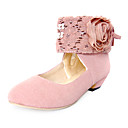 PVC Leather Upper Low Heel Closed-toes With Imitation Pearl Fashion Shoes