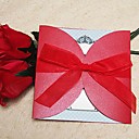 "Burning Love" Red Wedding Invitation With Organza Bow (Set of 60)