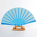 Light Sky Blue Silk Hand Fans (set of 6)