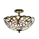 Tiffany-Stil Glasmalerei Pendelleuchte in Blumenmuster mit 2 Leuchten