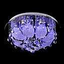 Stainless Steel 7-Light Round Flush Mount Floral Featured with Crystal Drops