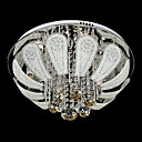 Stainless Steel  7-Light Round Flush Mount Floral Featured with Crystal Drops