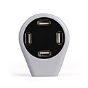 High-speed Cute Style 4-Port Convenient USB 2.0 Hub-Grey