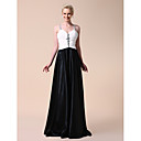 A-line Spaghetti Straps Floor-length Stretch Satin Evening Dress
