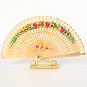 Yellow Hollow Out Hand Painting Fan (set of 2)