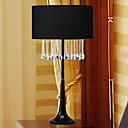 40W Black Table Light with Crystal Drops