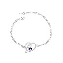 Chic Ladies'/Child's Crystal Charm Bracelet In Silver Alloy