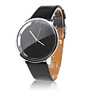Fashionable Quartz Wrist Watch with Black PU Band